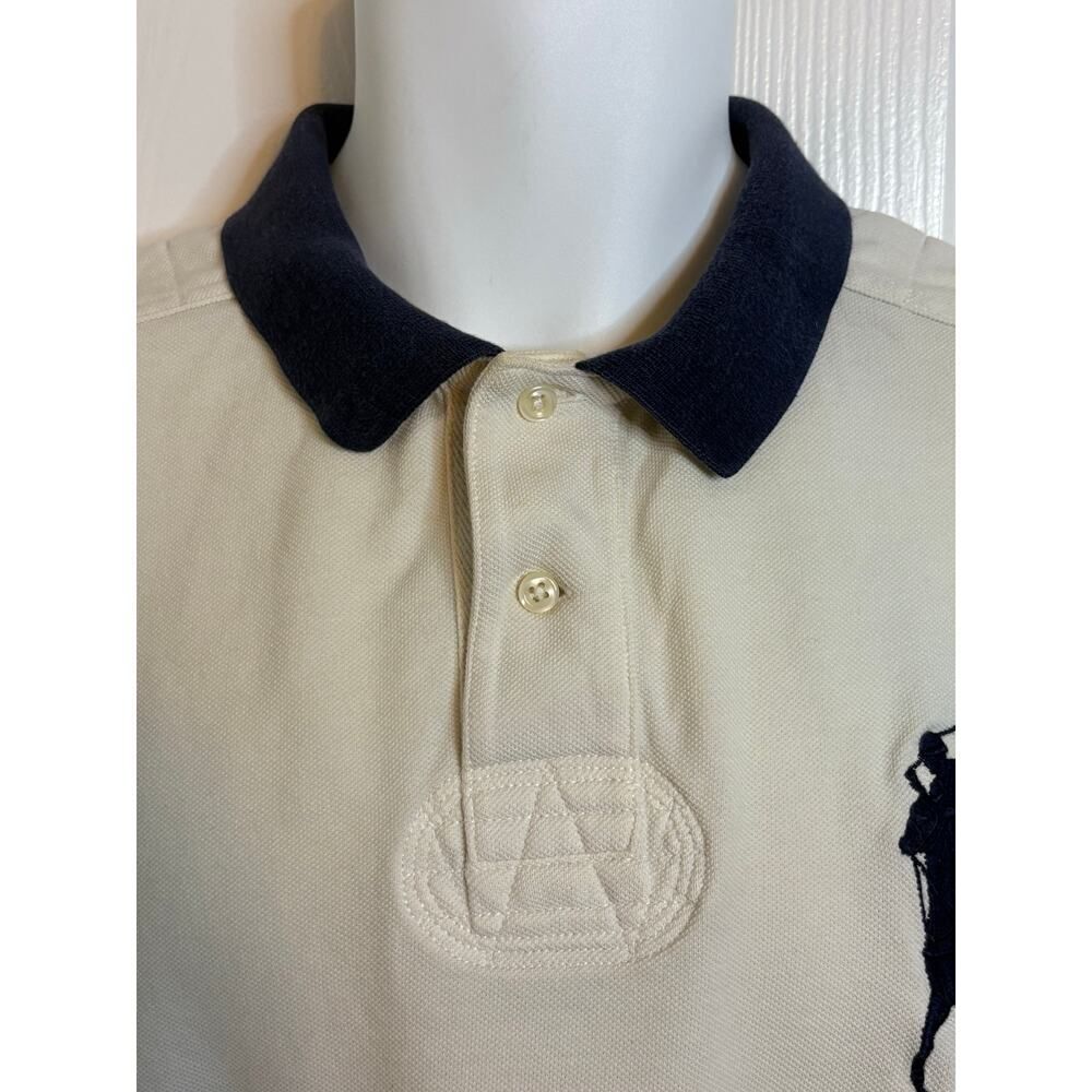 Vintage Polo by Ralph Lauren White Blue Pony Short Sleeve Polo Shirt. Size XL - Picture 6 of 7